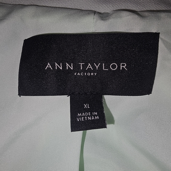Ann Taylor Factory Trench Coat Jacket Mint Green XL - Picture 6 of 10